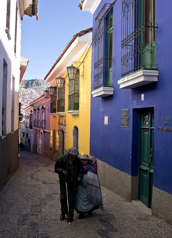 Calle Jaén in de kunstenaarsbuurt in het centrum van La Paz