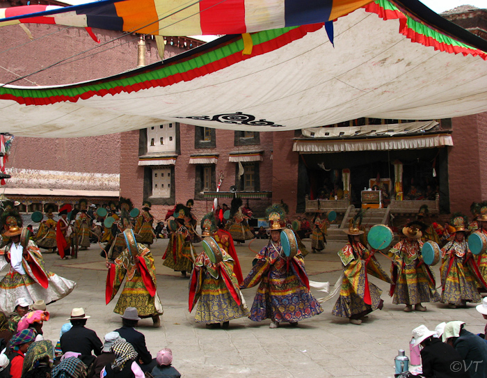 Festival in het klooster in Sakia, Tibet