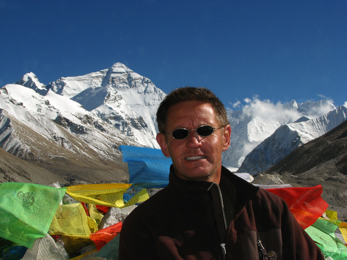 Mount Everest in de achtergrond