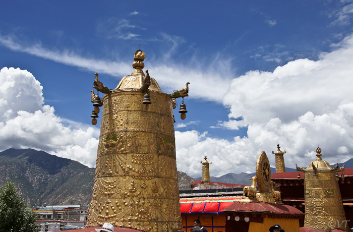 Op het dak van de Jokhang tempel