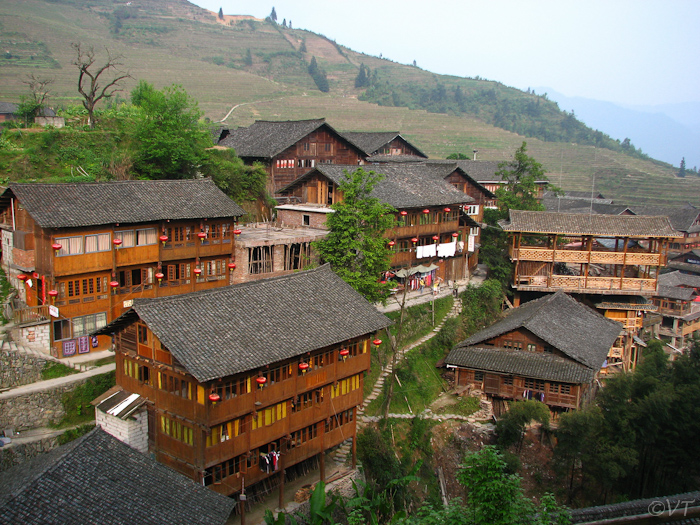 Typische bouwstijl in Lijang-dorp