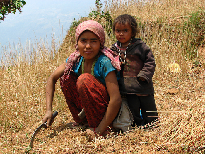 63 Nepalese moeder en zoontje
