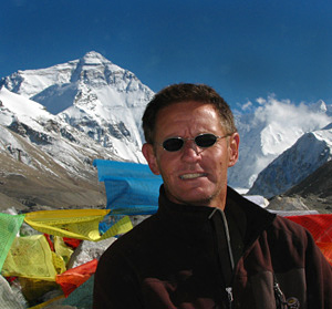 Mount Everest in de achtergrond