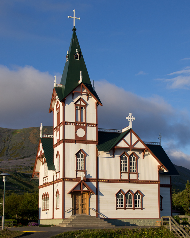 houten kerk uit 1907 in Húsavík