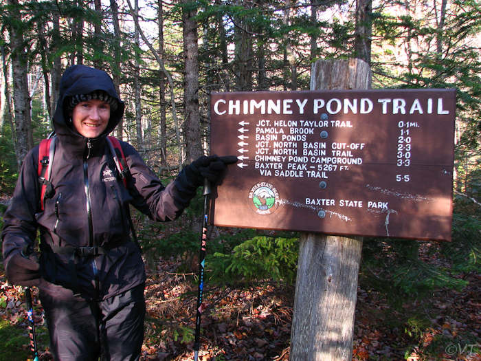 58  het Chimney Pond Trail was 600 meter klimmen