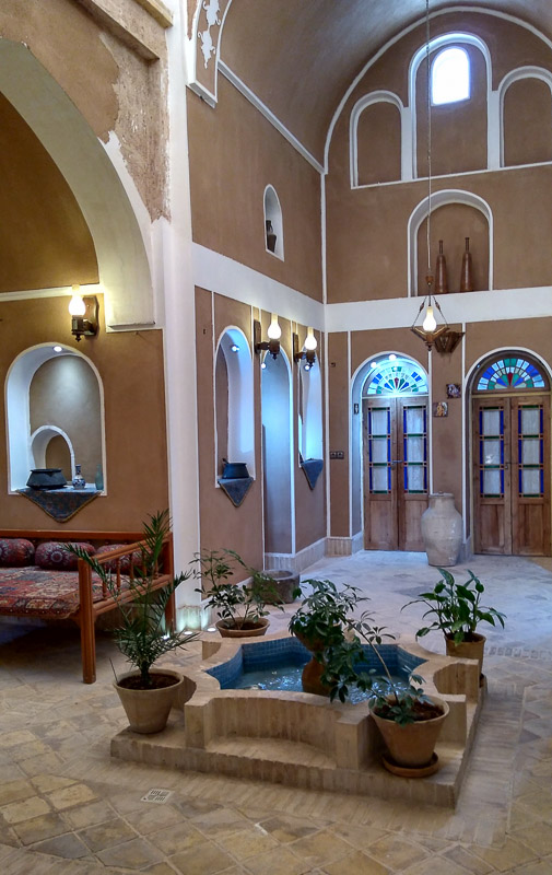 Yazd, lobby van ons hotel