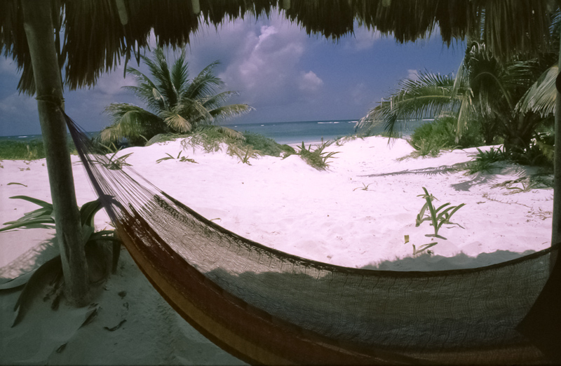 42  Mexico, uitzicht vanuit mijn strandhut