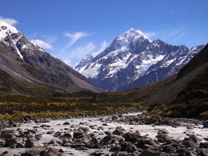 58 mount Cook, de hoogste berg hier met 3755 meter
